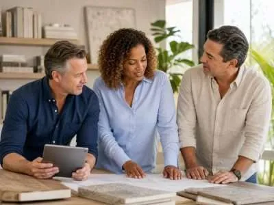 Business owners and professionals collaborating in their workplace